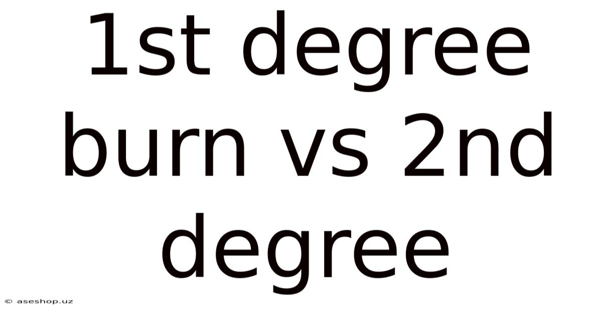 1st Degree Burn Vs 2nd Degree