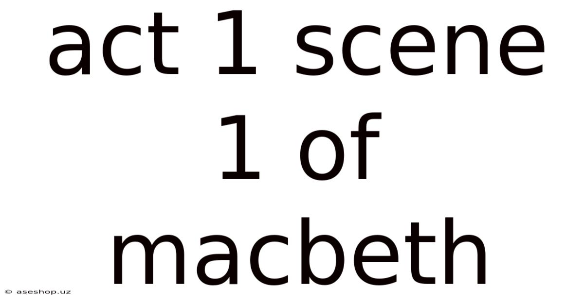 Act 1 Scene 1 Of Macbeth