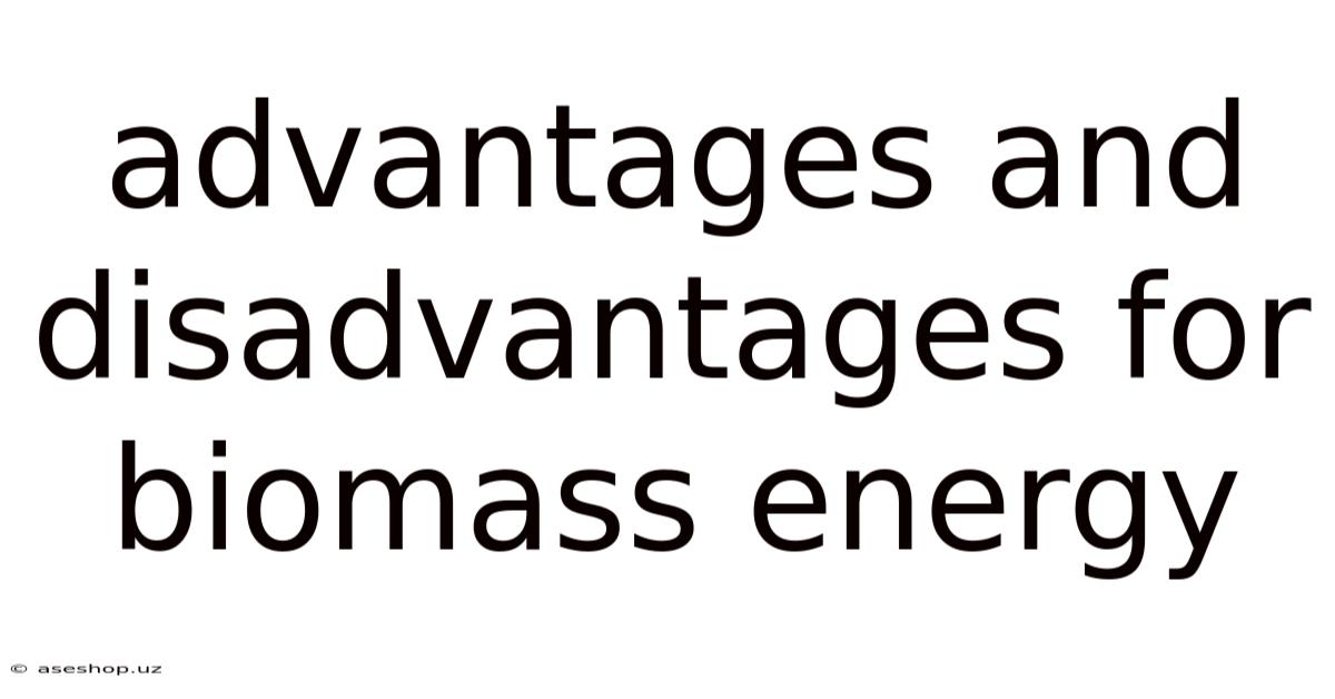 Advantages And Disadvantages For Biomass Energy