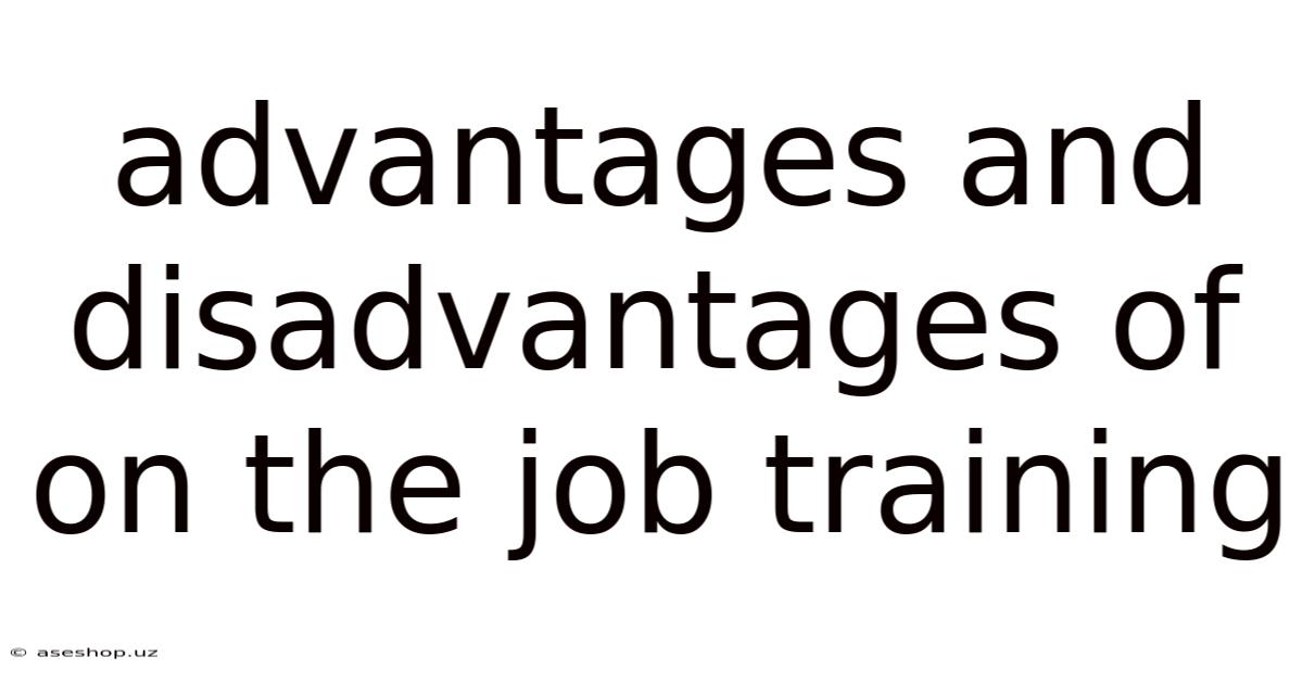 Advantages And Disadvantages Of On The Job Training