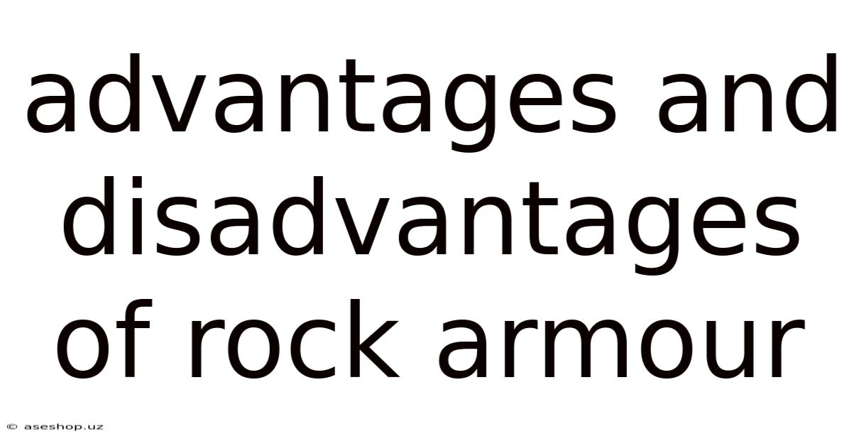 Advantages And Disadvantages Of Rock Armour