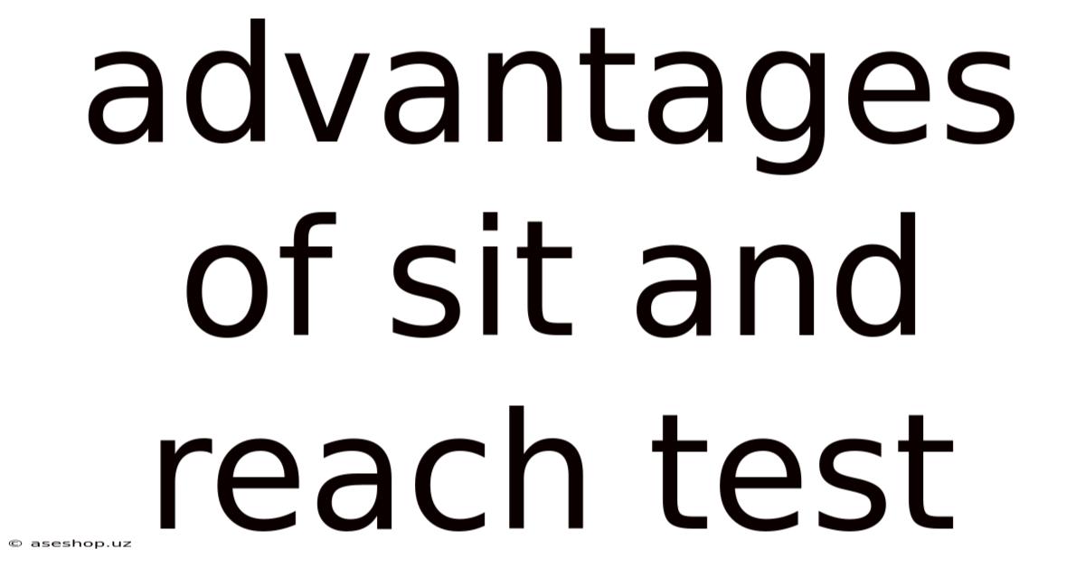 Advantages Of Sit And Reach Test