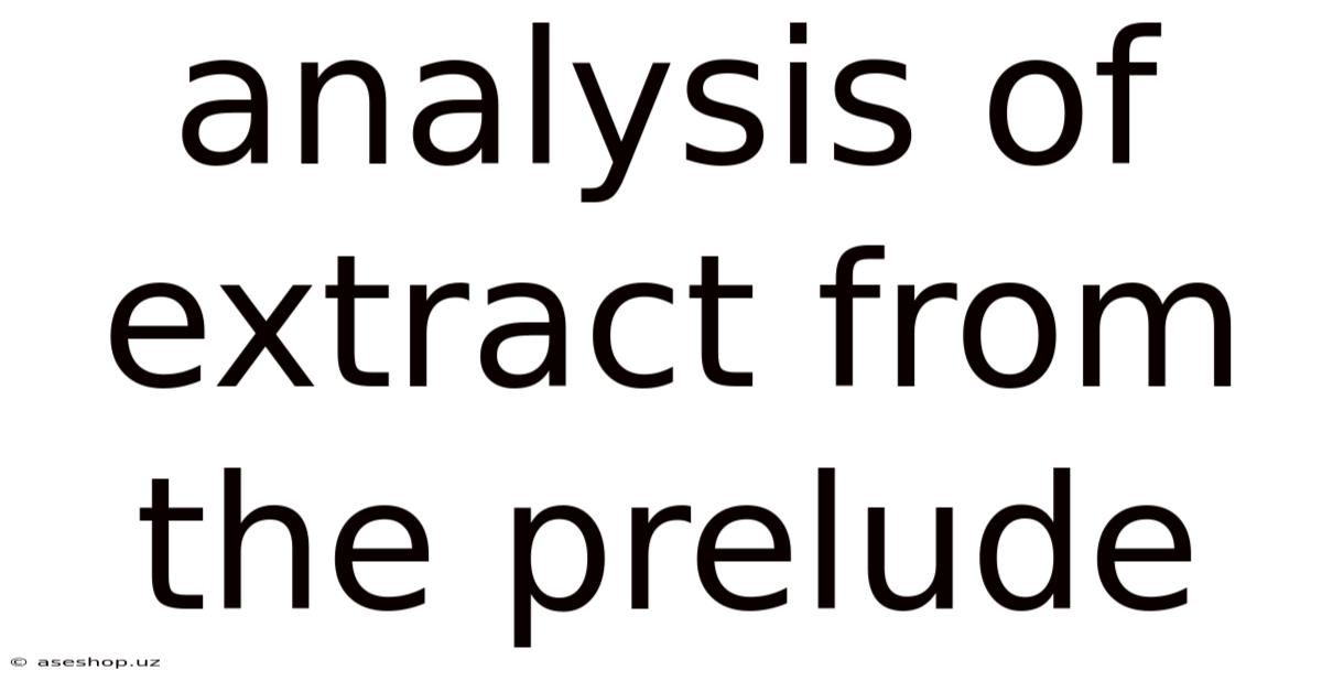 Analysis Of Extract From The Prelude