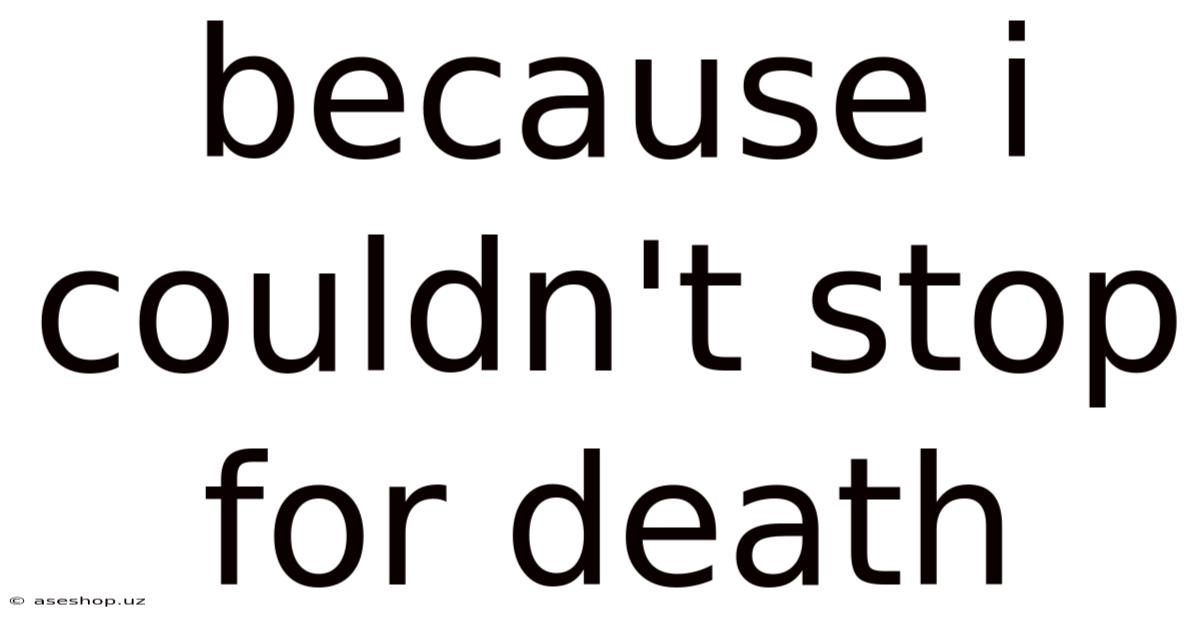 Because I Couldn't Stop For Death