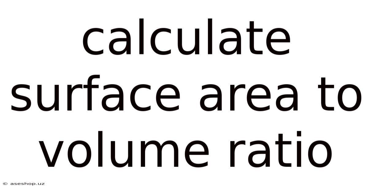 Calculate Surface Area To Volume Ratio