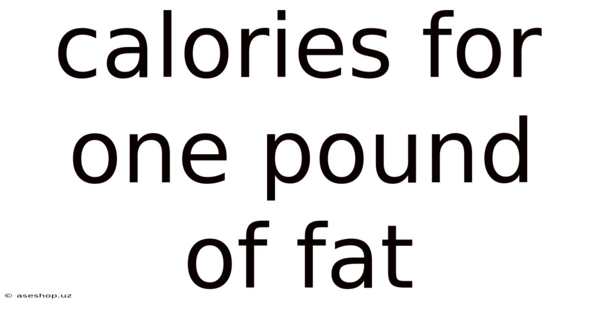 Calories For One Pound Of Fat