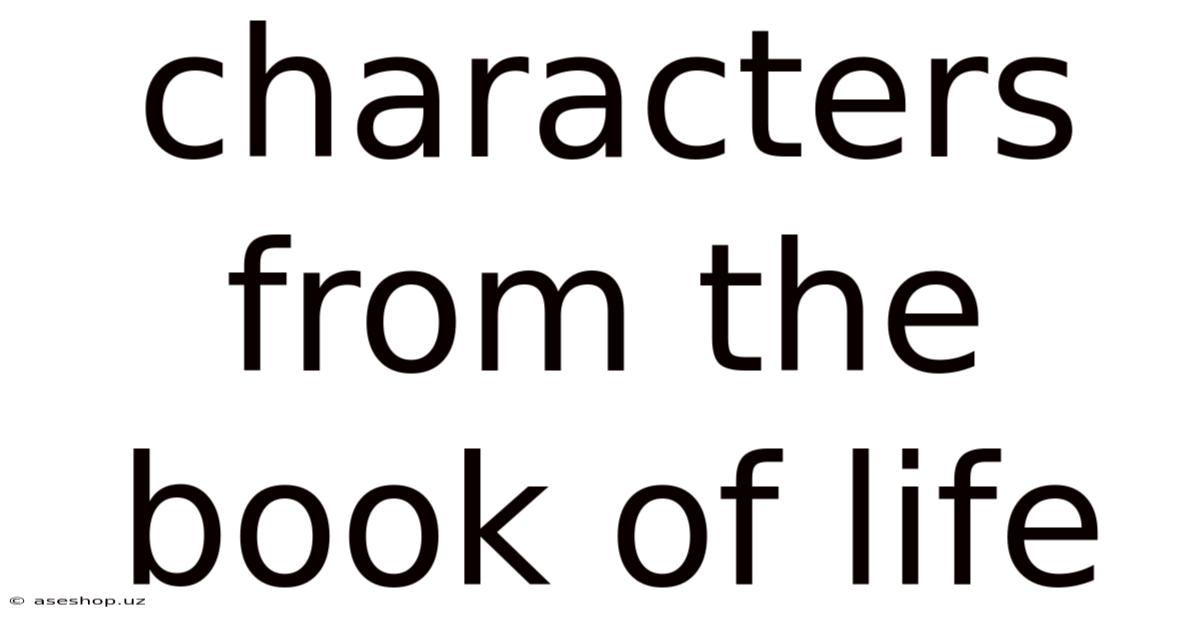 Characters From The Book Of Life