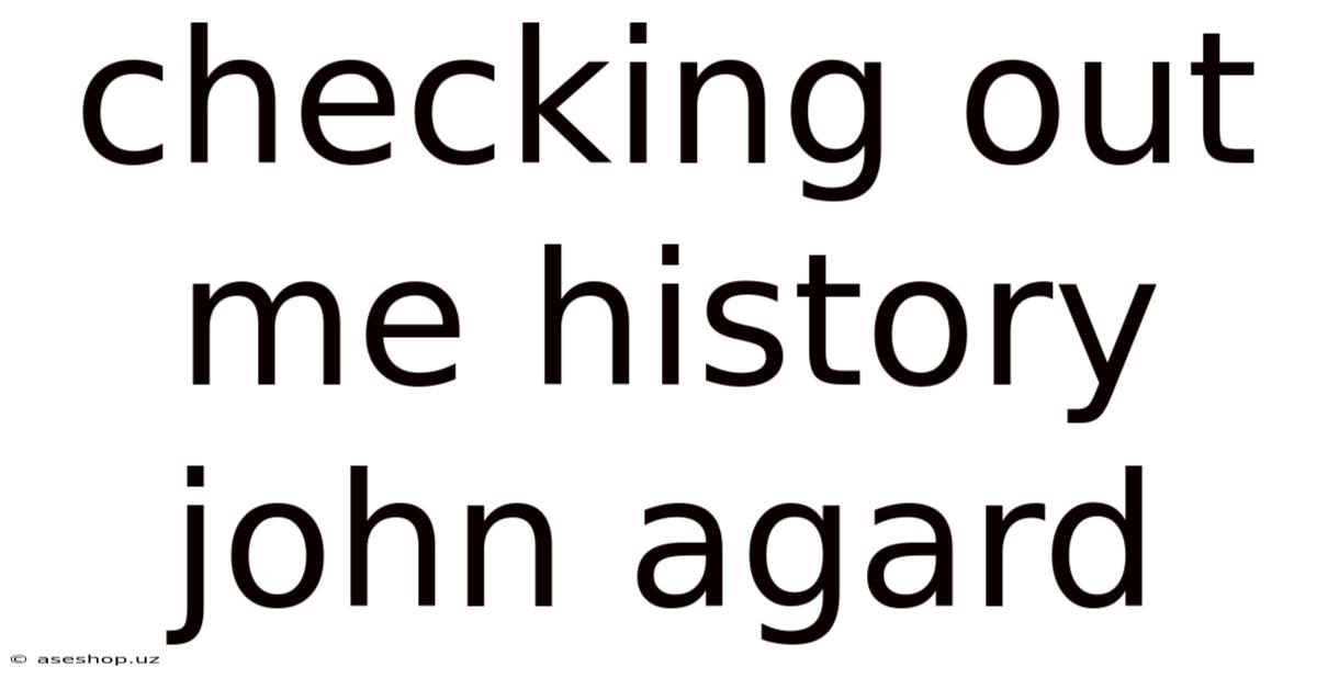 Checking Out Me History John Agard