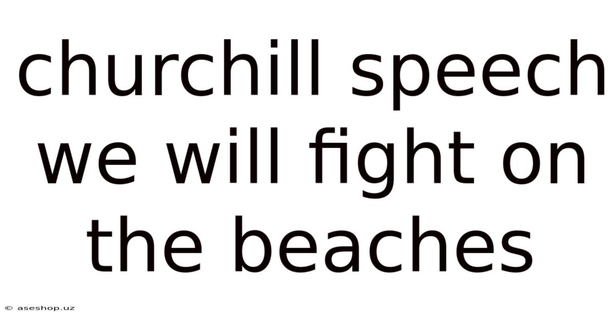 Churchill Speech We Will Fight On The Beaches