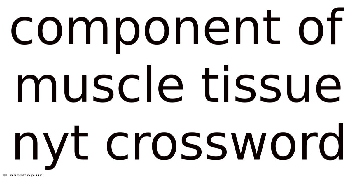 Component Of Muscle Tissue Nyt Crossword