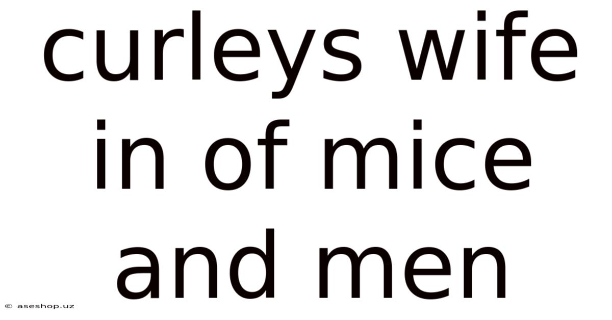 Curleys Wife In Of Mice And Men