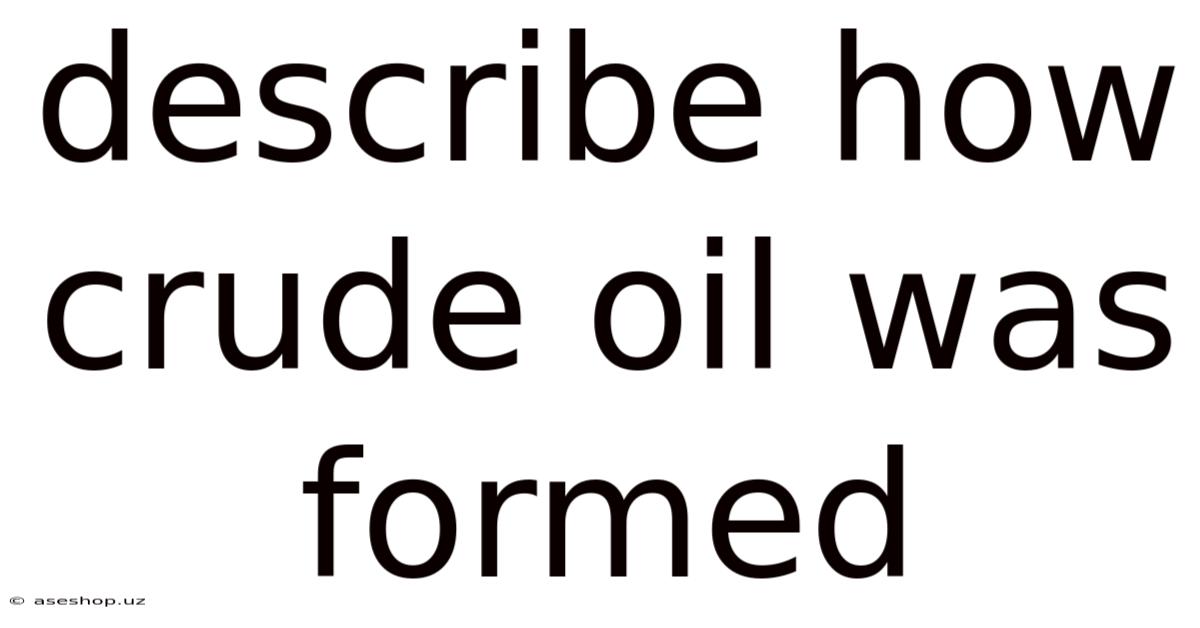 Describe How Crude Oil Was Formed