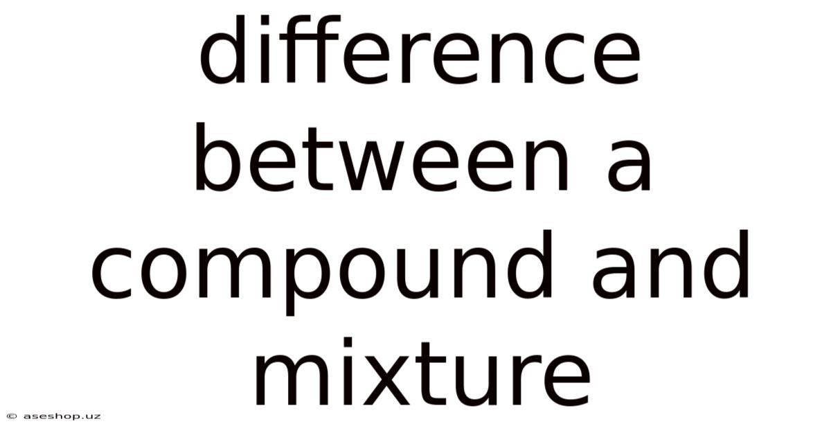 Difference Between A Compound And Mixture