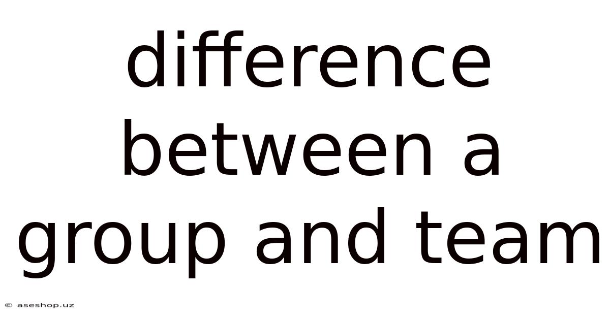Difference Between A Group And Team