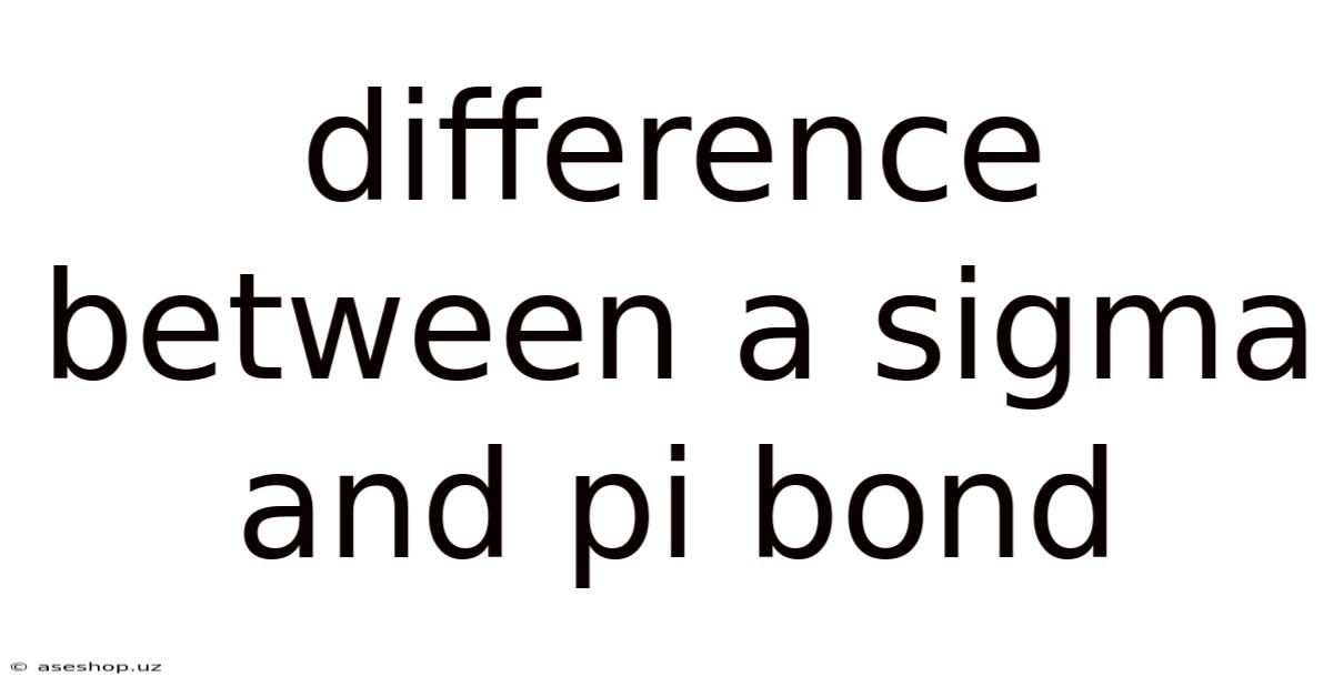 Difference Between A Sigma And Pi Bond