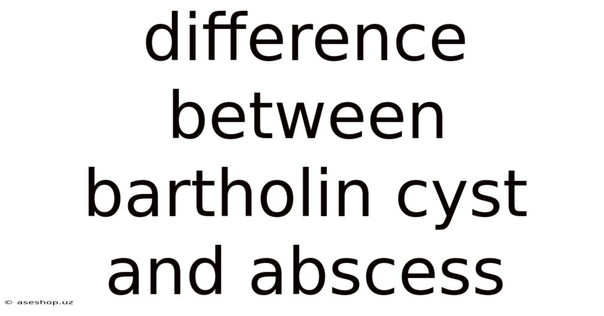 Difference Between Bartholin Cyst And Abscess