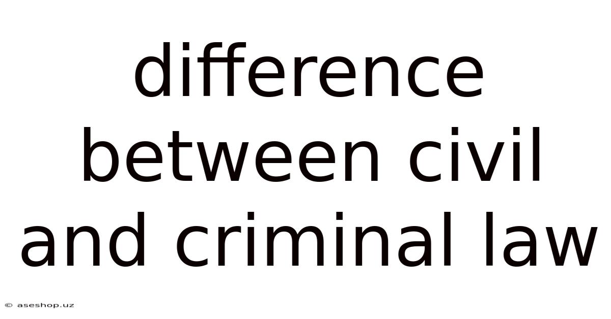 Difference Between Civil And Criminal Law