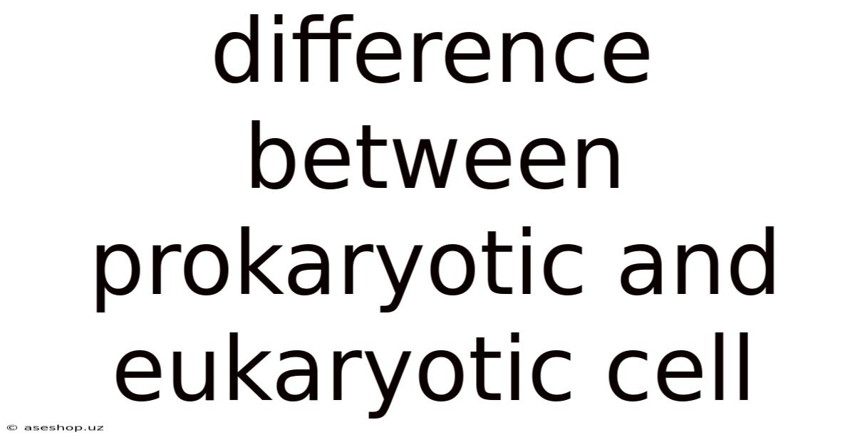 Difference Between Prokaryotic And Eukaryotic Cell