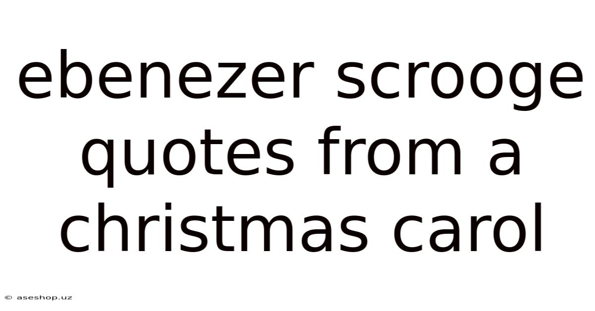 Ebenezer Scrooge Quotes From A Christmas Carol