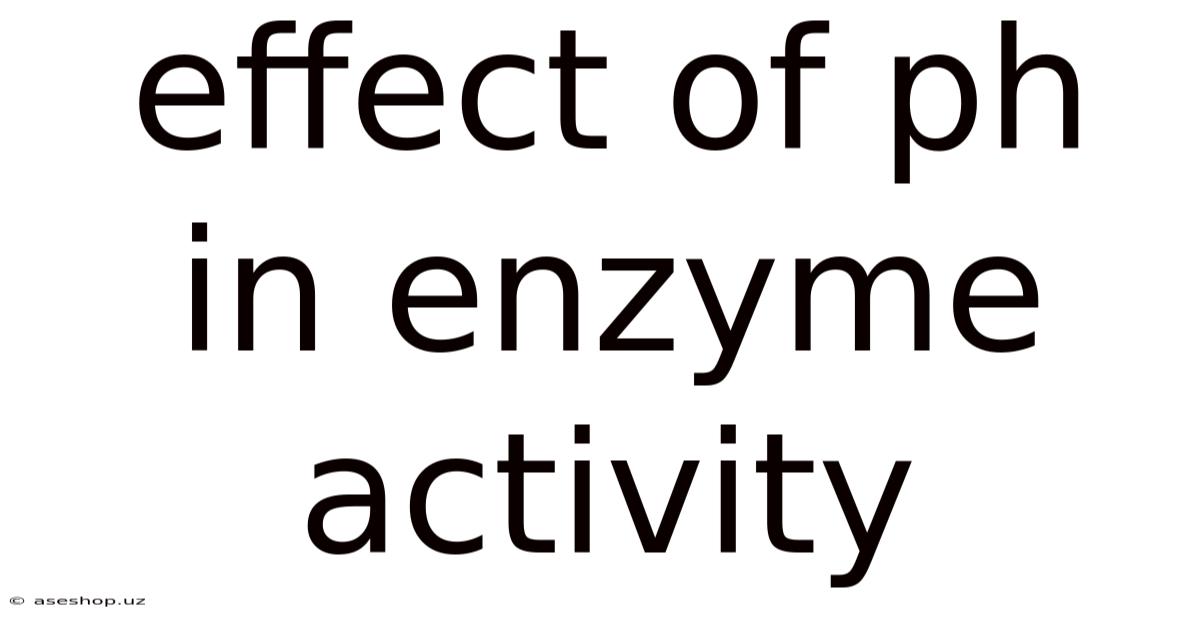 Effect Of Ph In Enzyme Activity