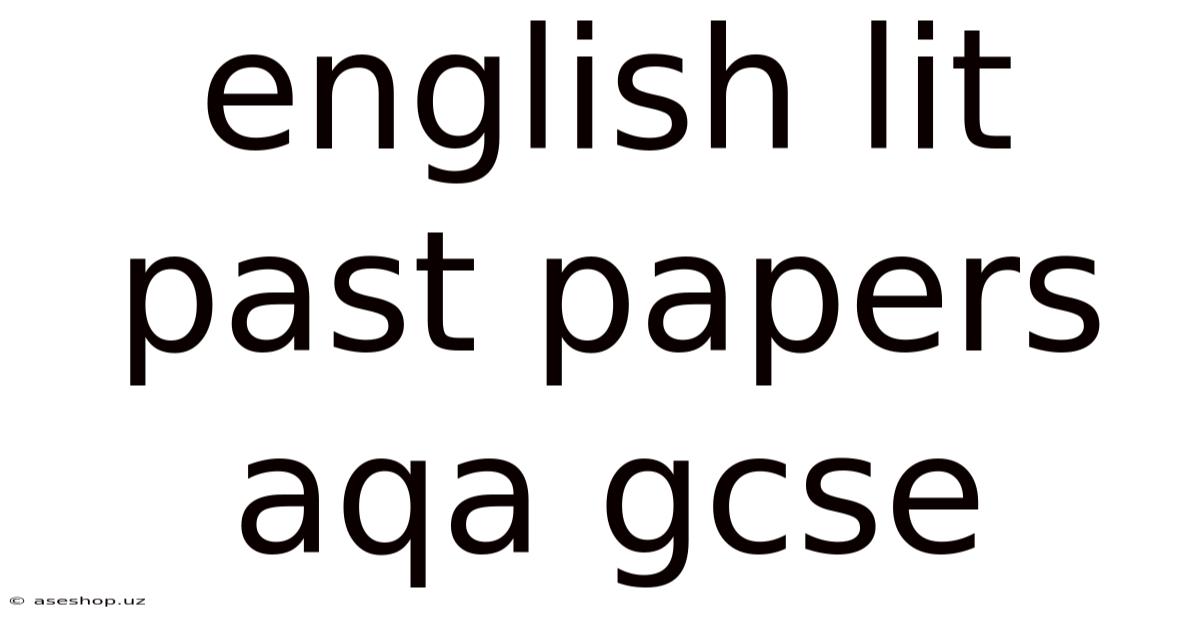 English Lit Past Papers Aqa Gcse