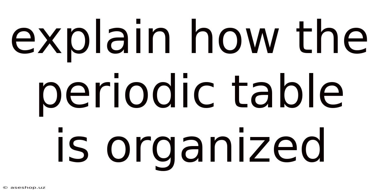 Explain How The Periodic Table Is Organized