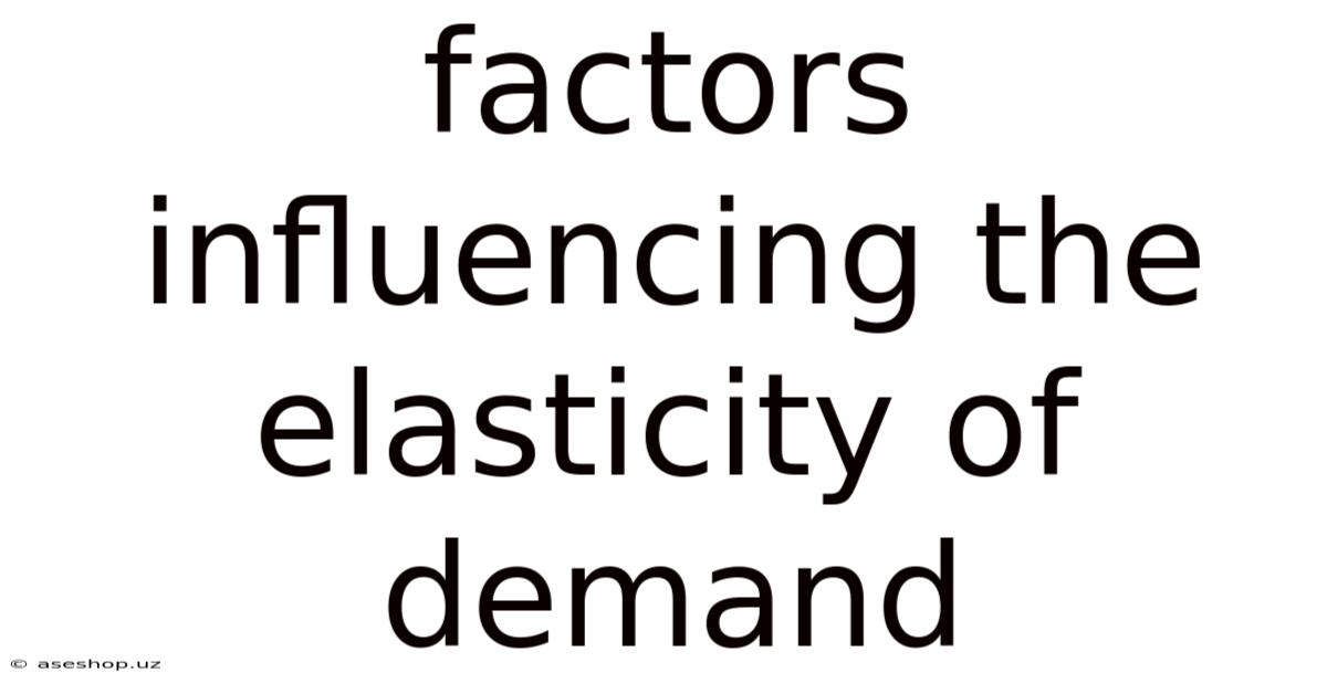 Factors Influencing The Elasticity Of Demand