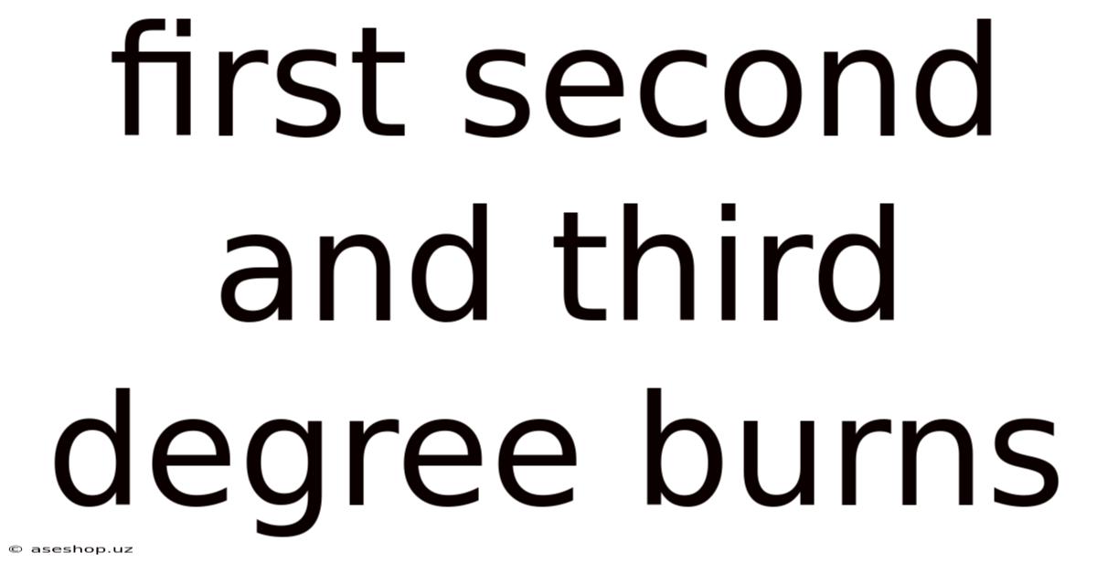 First Second And Third Degree Burns