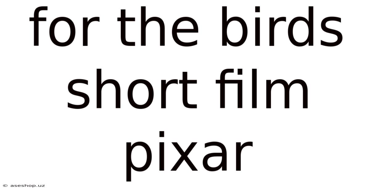 For The Birds Short Film Pixar