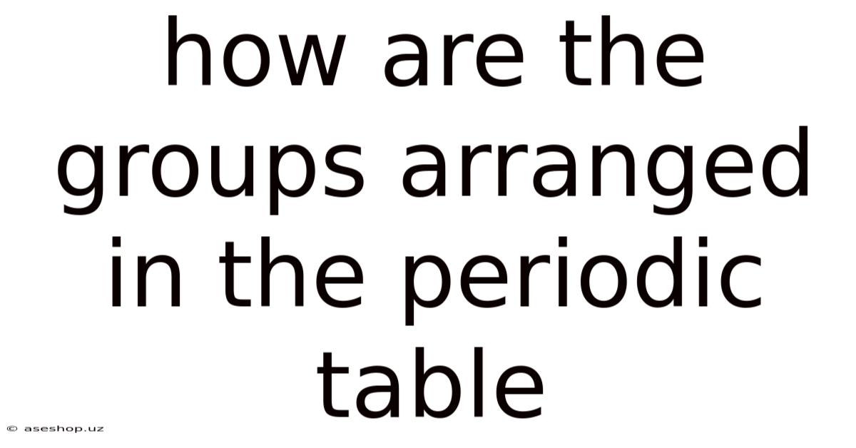 How Are The Groups Arranged In The Periodic Table