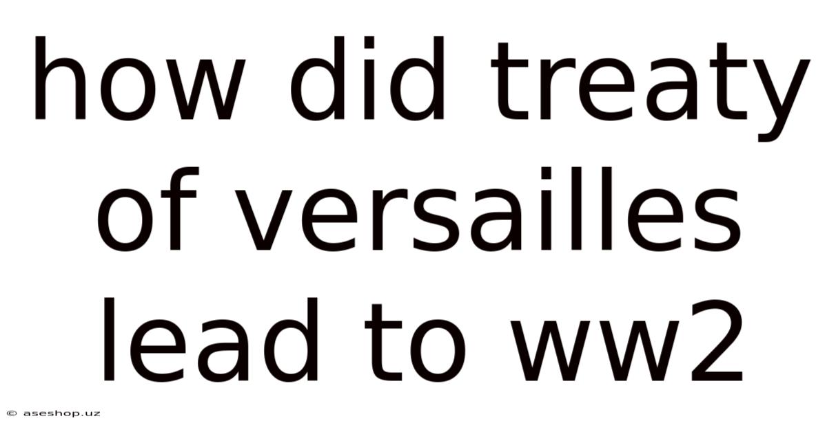 How Did Treaty Of Versailles Lead To Ww2