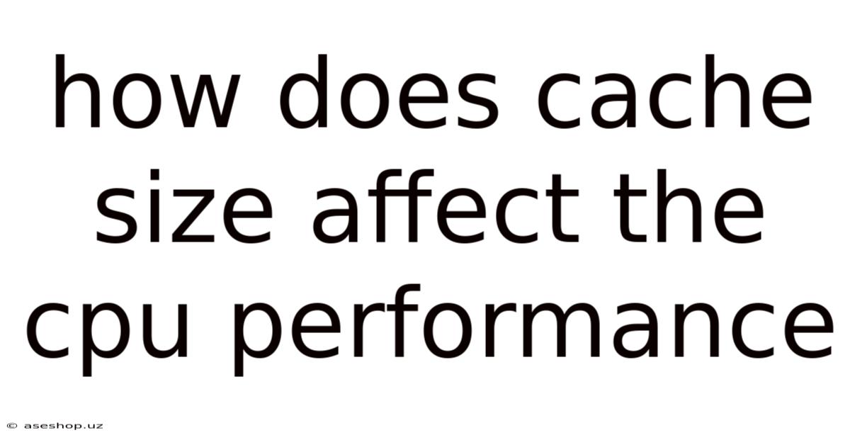 How Does Cache Size Affect The Cpu Performance
