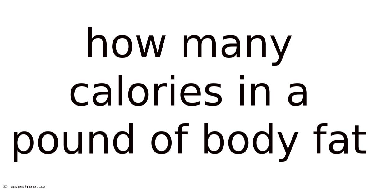 How Many Calories In A Pound Of Body Fat