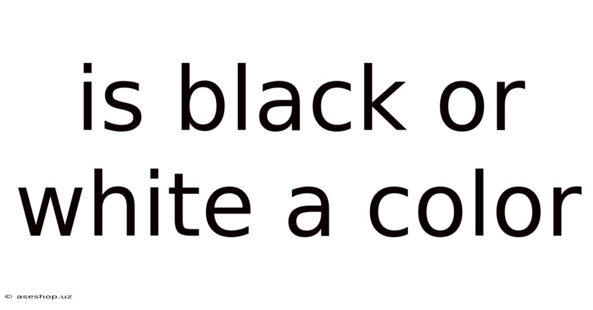 Is Black Or White A Color