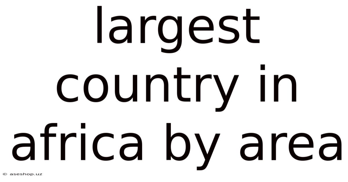 Largest Country In Africa By Area