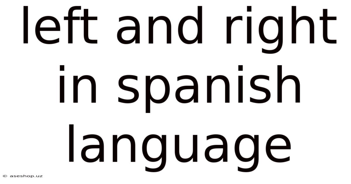 Left And Right In Spanish Language