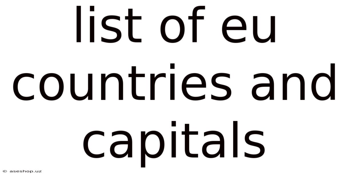 List Of Eu Countries And Capitals