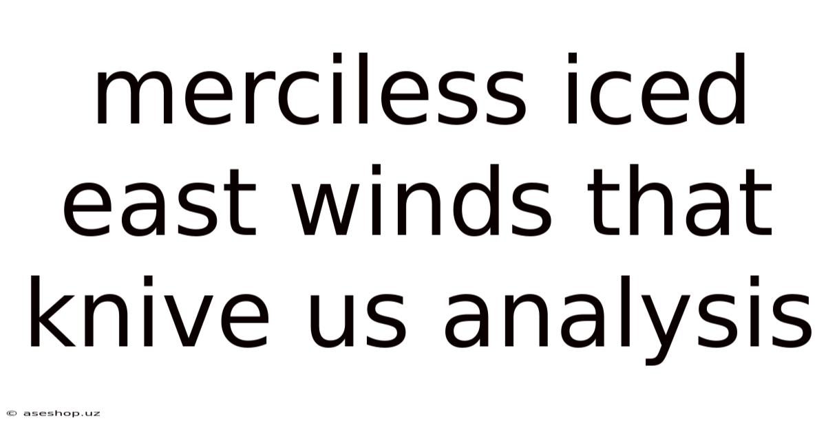 Merciless Iced East Winds That Knive Us Analysis