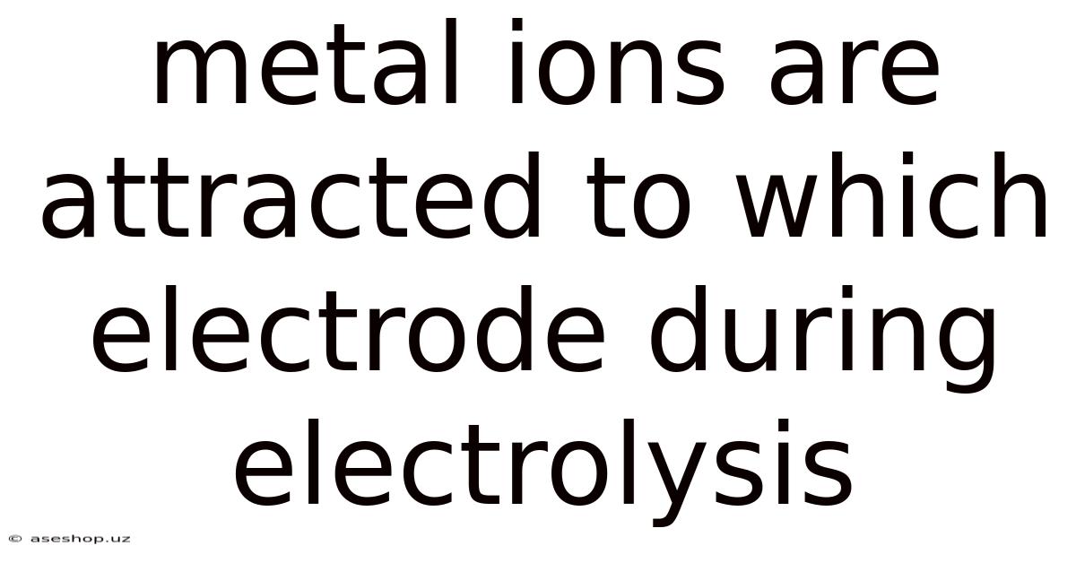 Metal Ions Are Attracted To Which Electrode During Electrolysis