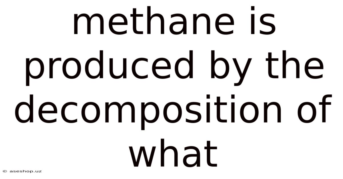 Methane Is Produced By The Decomposition Of What