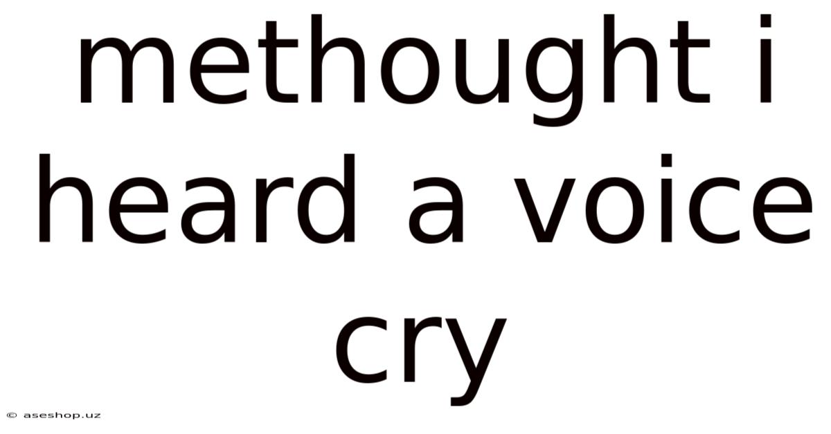 Methought I Heard A Voice Cry