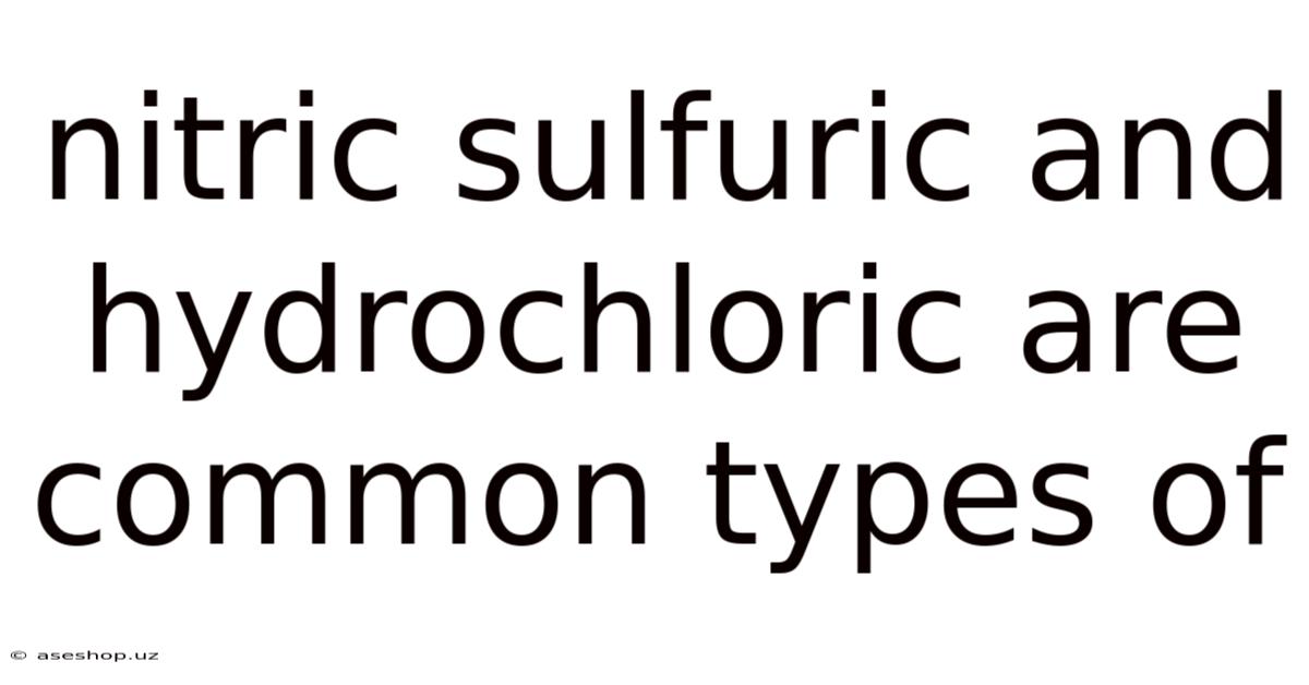 Nitric Sulfuric And Hydrochloric Are Common Types Of