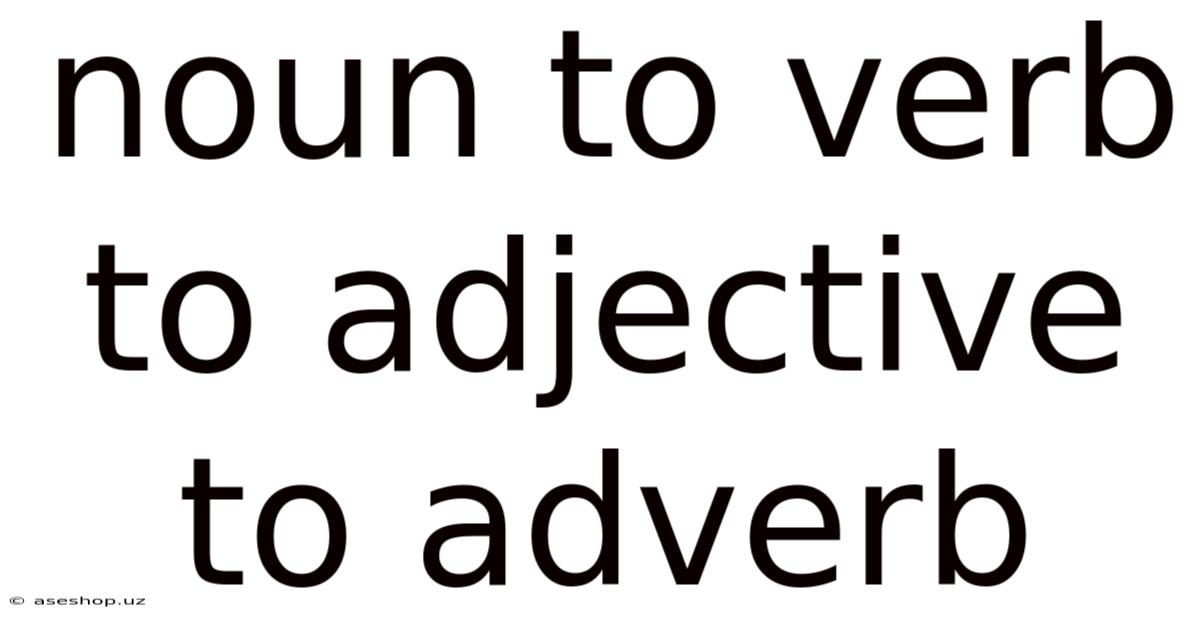 Noun To Verb To Adjective To Adverb