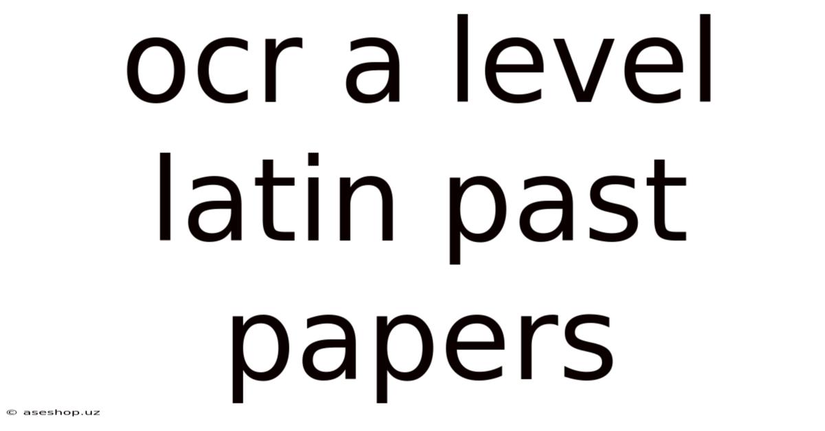 Ocr A Level Latin Past Papers