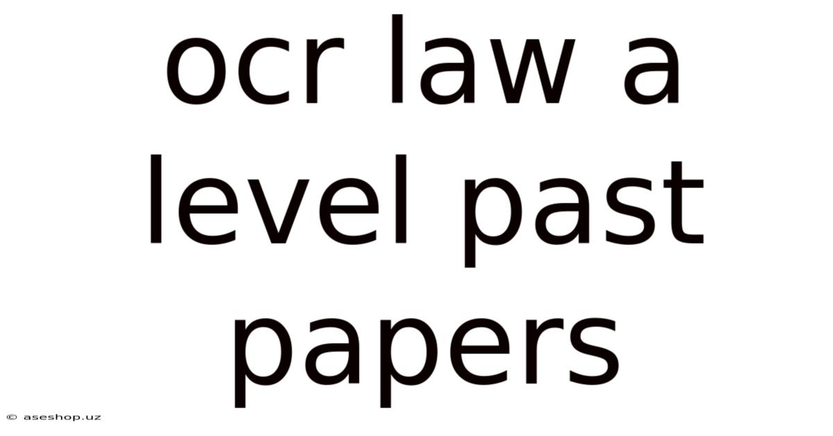 Ocr Law A Level Past Papers
