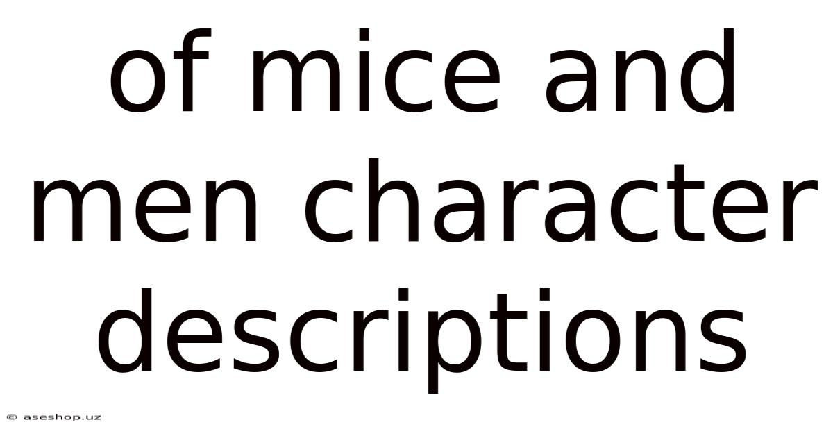 Of Mice And Men Character Descriptions