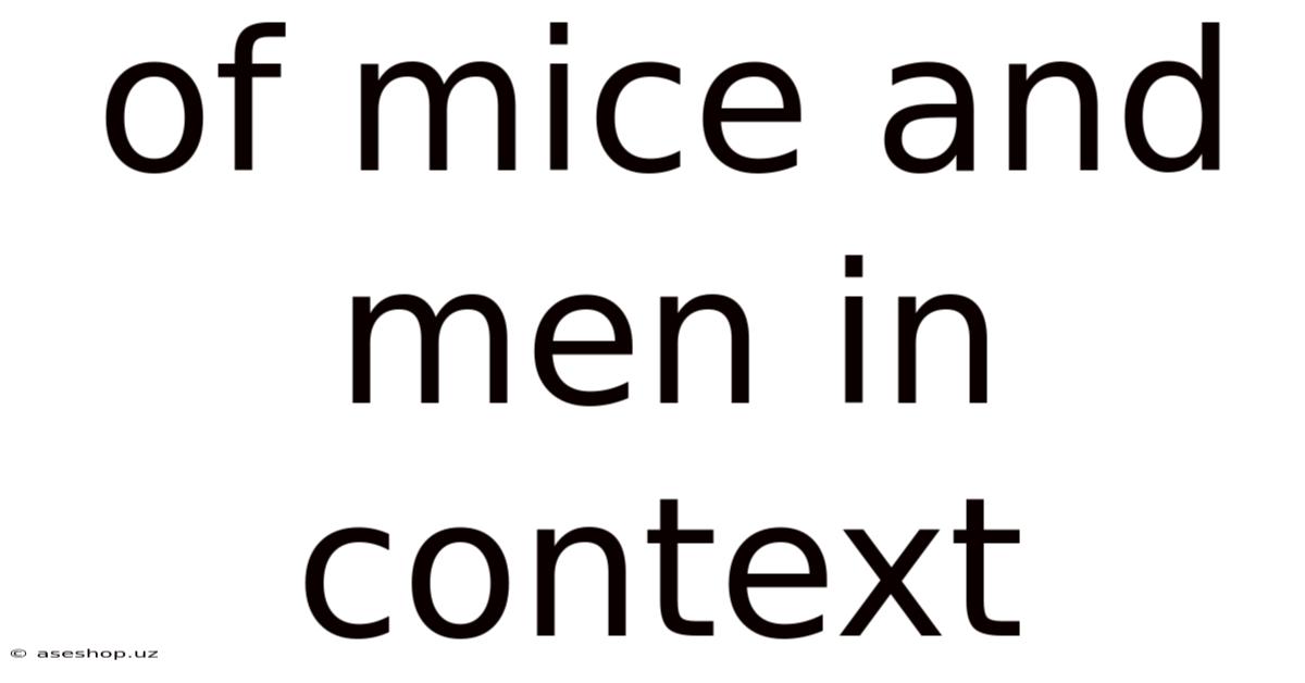 Of Mice And Men In Context