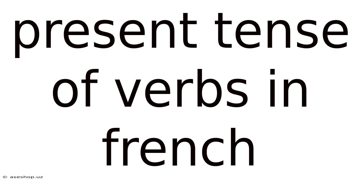 Present Tense Of Verbs In French