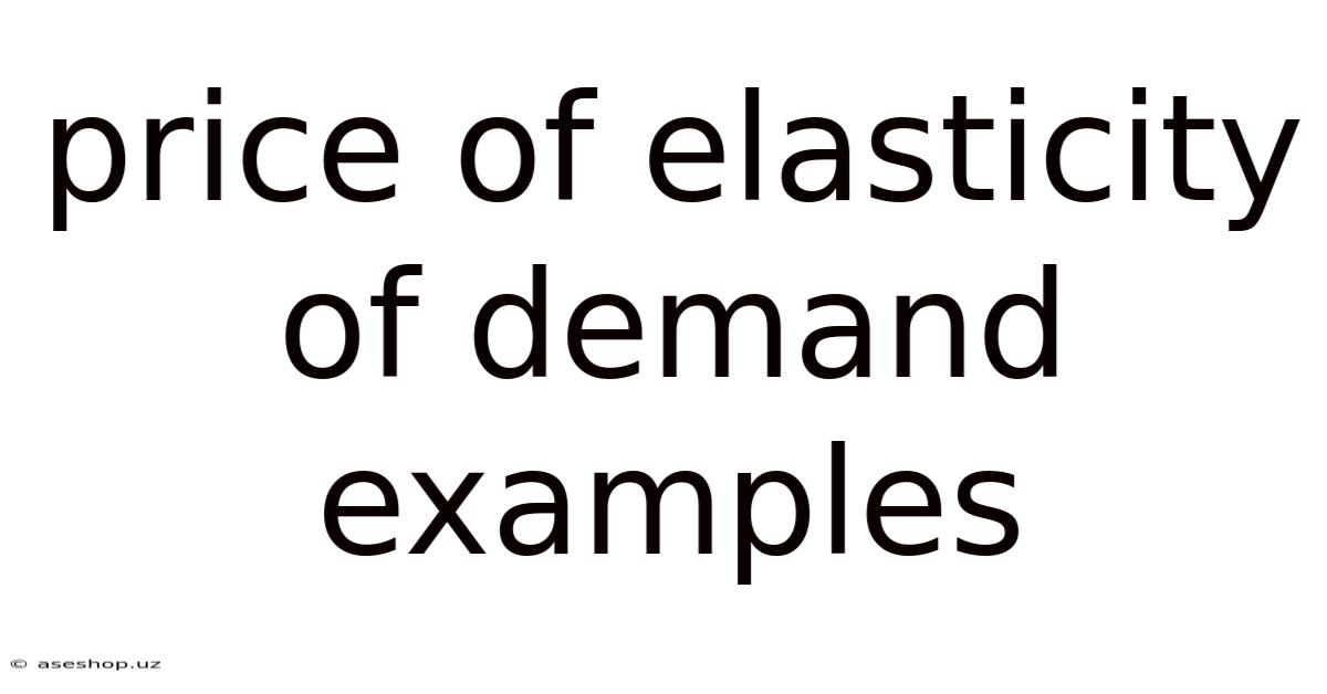 Price Of Elasticity Of Demand Examples