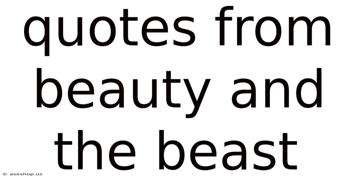 Quotes From Beauty And The Beast